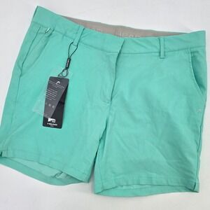 HEAD GOLF ALICIA SHORTS WOMENS SIZE 12 AQUA MINT PERFORMANCE STRETCH NEW RAYON